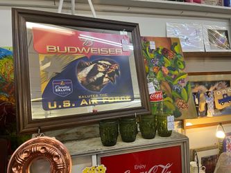 Budweiser Operation Salute U.S. Air Force Framed Wall Art Mirror