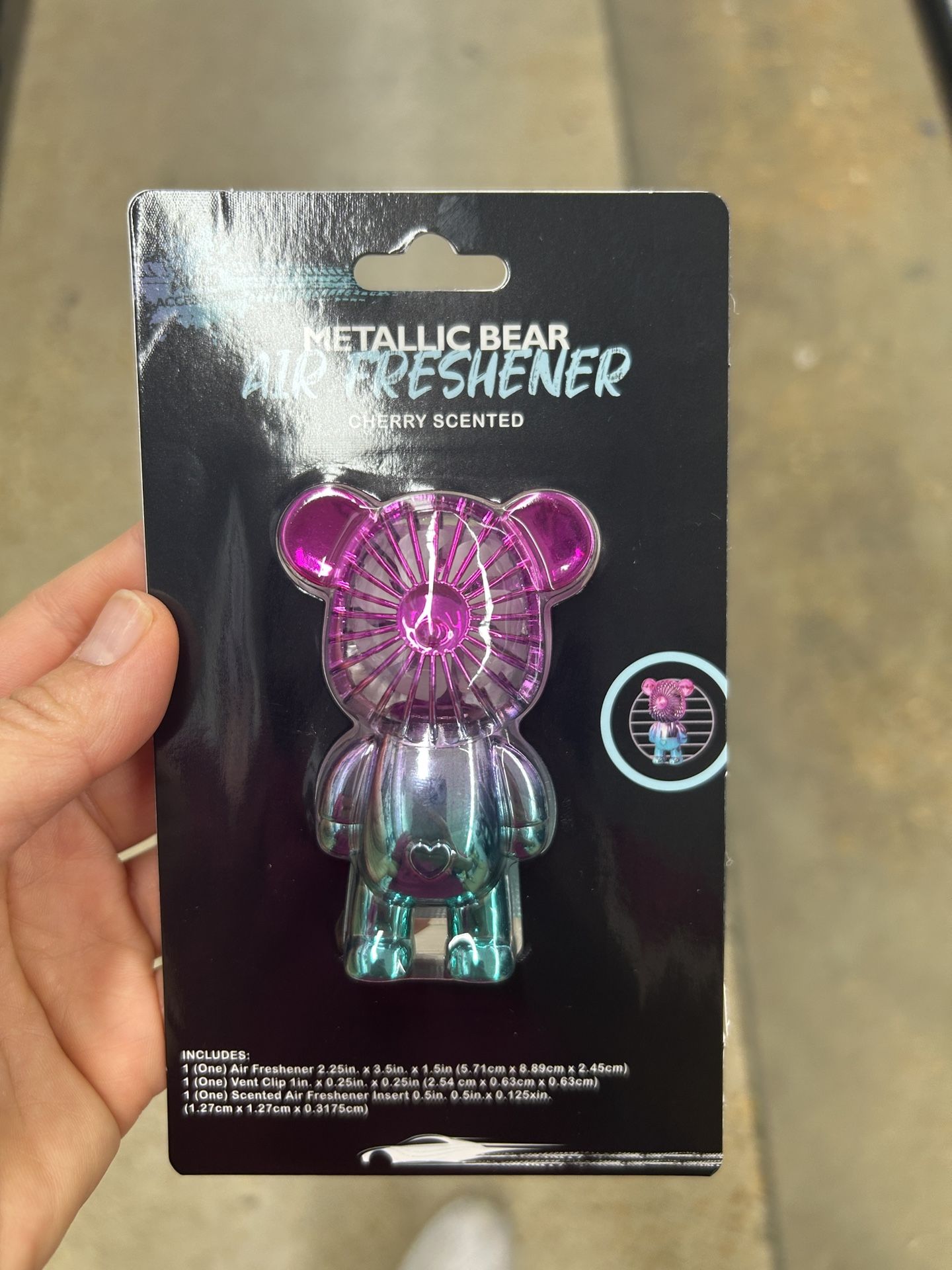 NWT Metallic Bear Air Freshener cherry scented