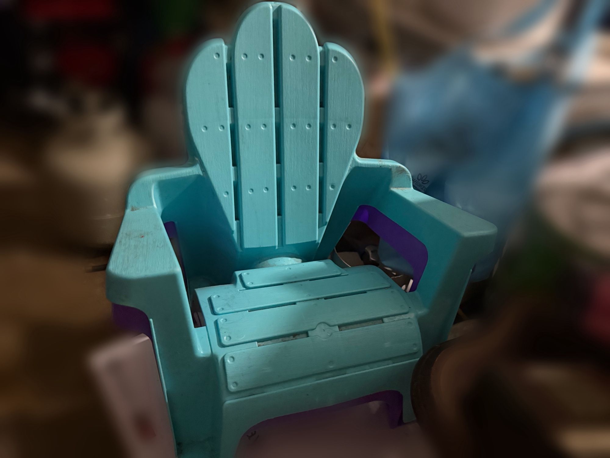 Kids Lawn Chairs, Blue And Purple Set