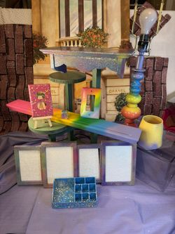 RAINBOW home Decor Bundle Deal! Lamp, Floating Wall Shelves & More! 