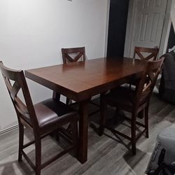 Expandable Counter Height Dining Table With 4 Chairs