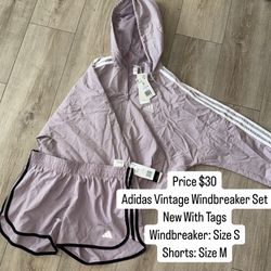 $30 | S  / M  🟣 Adidas Vintage Windbreaker Set – NWT