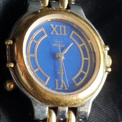 Timex Indiglo Women Watch Stainless Silver Gold Water Res Light Batt Blue Quartz