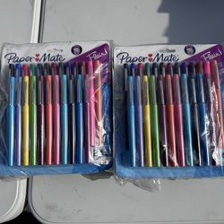 Paper Mate Flair 24pk Felt Pens 0.7 mm Medium Tip Multicolored: Art Stationery, Durable Quick Drying, Pocket Clip