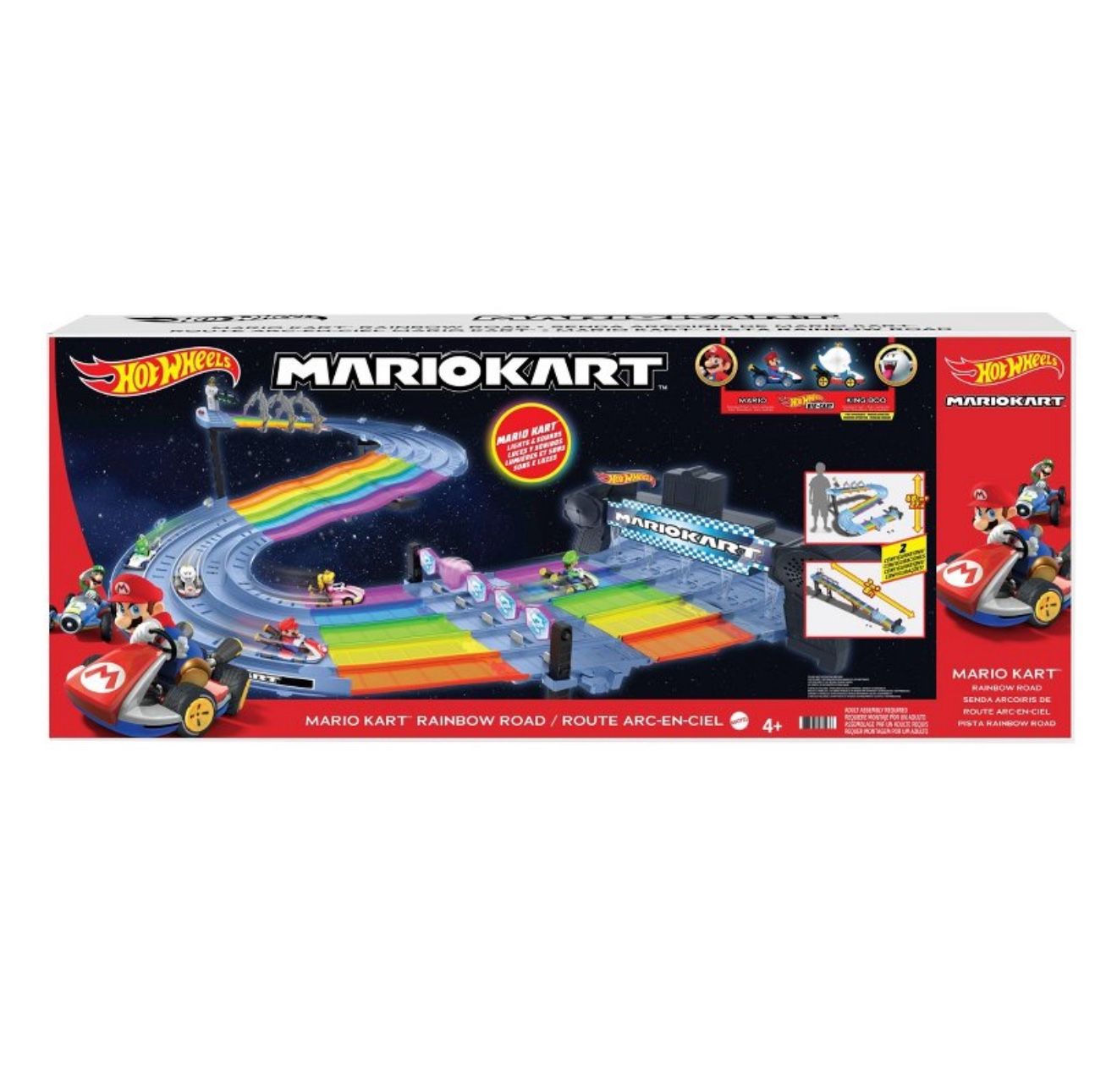 Hot Wheels Mario Kart Rainbow Road Raceway Set With 2 1:64 Scale Vehicles