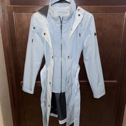 Calvin Klein Light Blue Trench Coat – XS / TP (Très Petite) – Never Worn 
