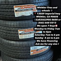 SET OF NEW TIRES, 235/70R16 ARROYO 106H, INCLUDING MOUNTING AND BALANCING. ASK ME FOR ANY SIZE OR BRAND, LLANTAS NUEVAS