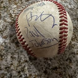 autographed Baseball Paul Johnson