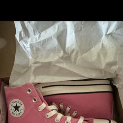 Brand new Pink high top converse: size 6 in women’s