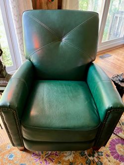 Green Genuine Leather Recliner for Sale - Great Buy!