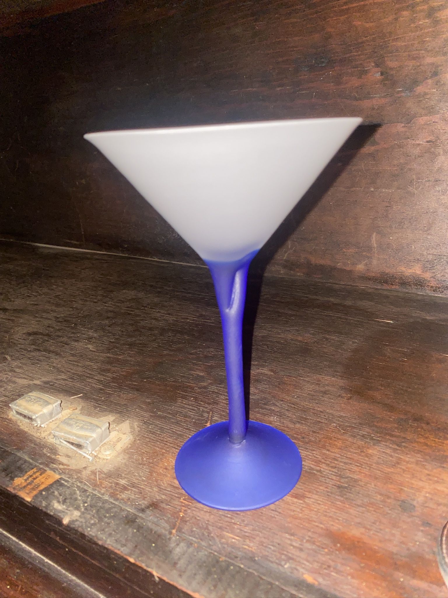 2 Frosted Martini Glasses 