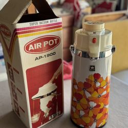 Vtg Superior Super 1.9 Liter Air Pot Pump Action in Box Coffee Carafe Airpot