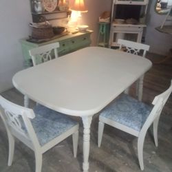 Refinished Dining Table With Four Chairs 