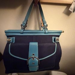 Blue And Teal Coach Purse