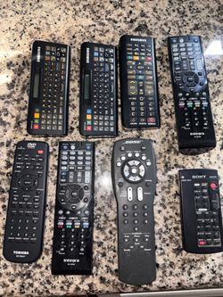 Lot of 8 Mixed Brand Remote Controls