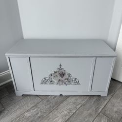 Hand painted Wood Grey Storage Chest 