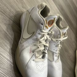 Nike KD 3 Retro White Metallic Gold Sneakers Size 12 Men's Basketball Shoes