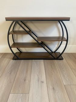 Wood and Metal Console Table