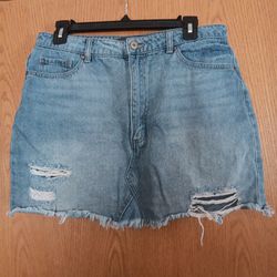 Women's Size Large,  Indigo Rising Jean Skirt
