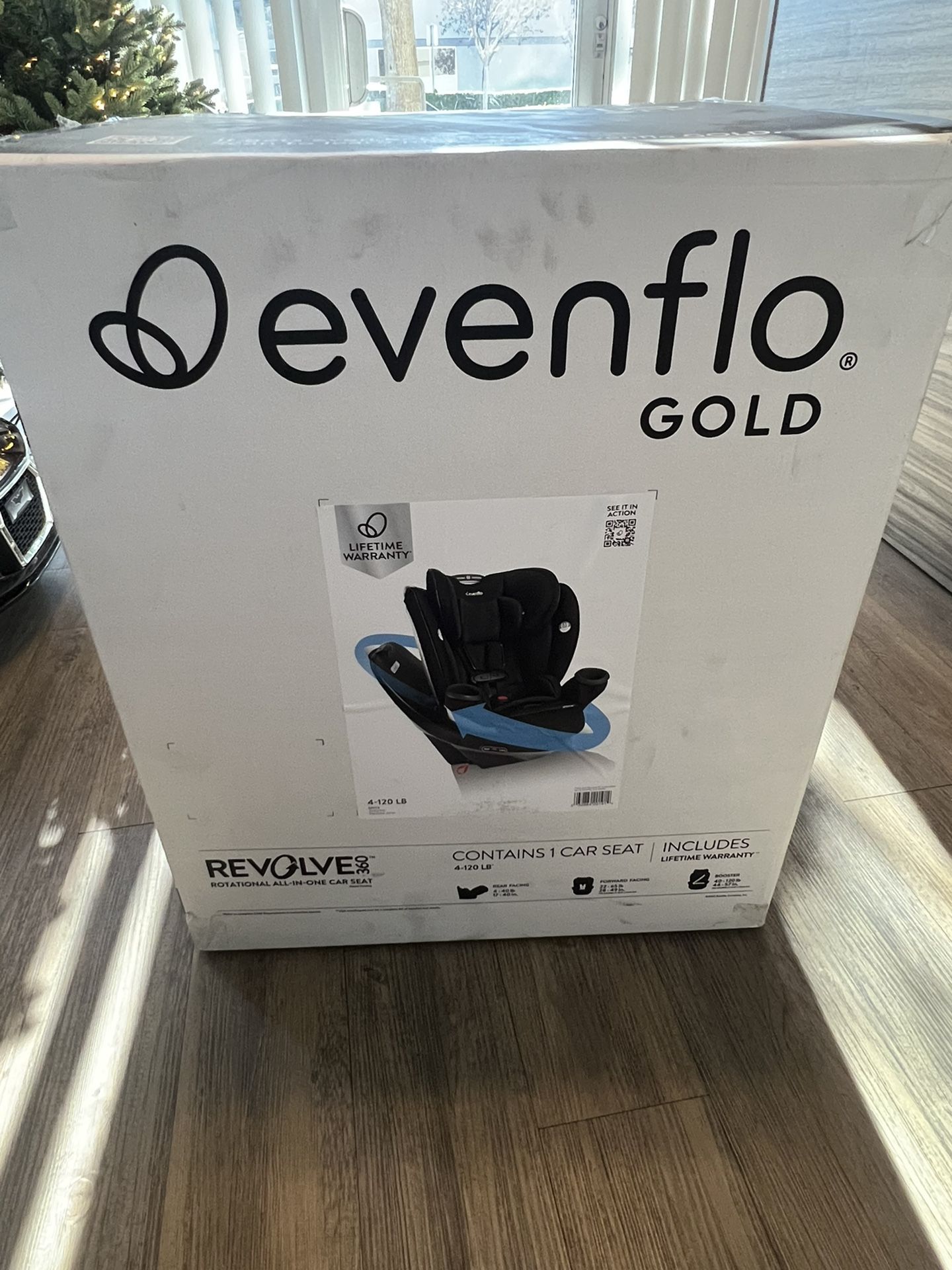 Evenflo Gold Revolve 360 Rotational All - In - One Car Seat Black New In Box