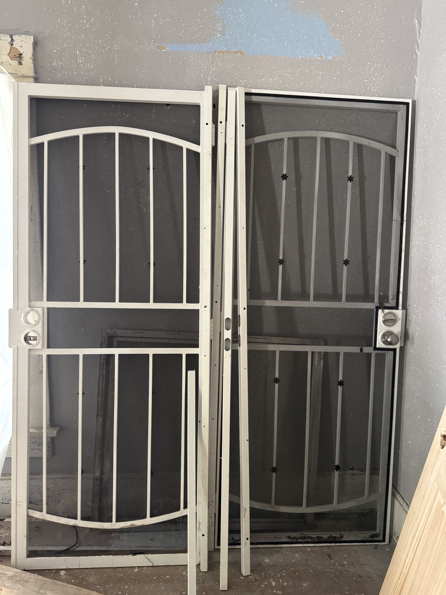 Two 32 x 80 Security Doors White Good Condition