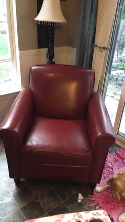Red leather chair
