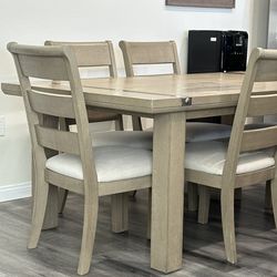 Modern Farmhouse Dining Table Set – 6 Chairs