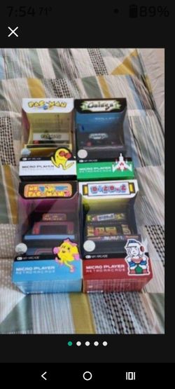 4 - MINI ARCADES GAMES NEVER USED PAC MAN ,MS PACMAN, GALAGA & DIG DUG