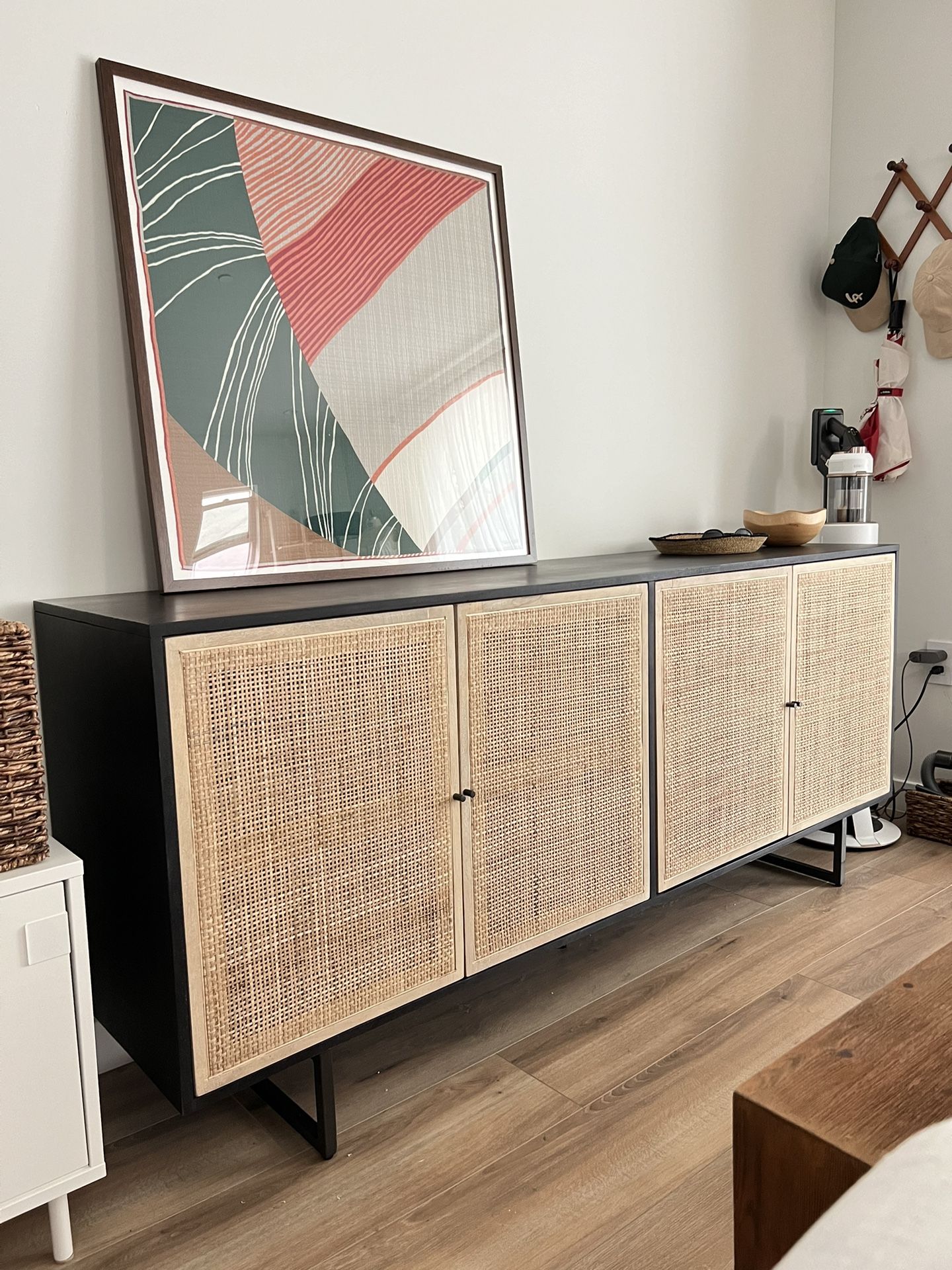 Pottery Barn Dolores Cane Console Table (72") Sideboard Cabinet