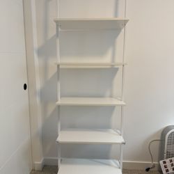 White 5 Tier Ladder Shelf/ Bookcase 