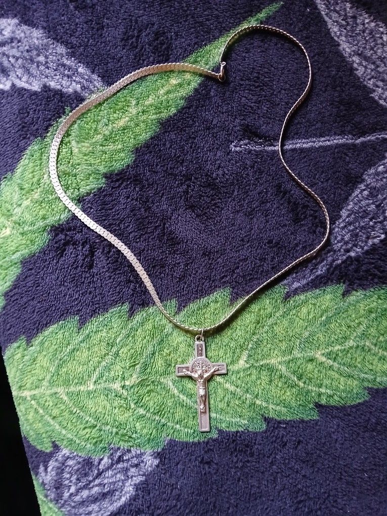 Jesus Cross Silver Chain
