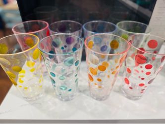 Costco 8-Piece Polka Dot Acrylic Tumbler Set 24oz