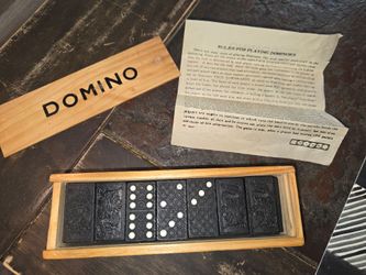 Vtg - Vintage Dragon Dominoes 1989 In Wood Box Complete 28 Pieces