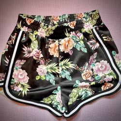 Sporty Black Floral Women’s Shorts