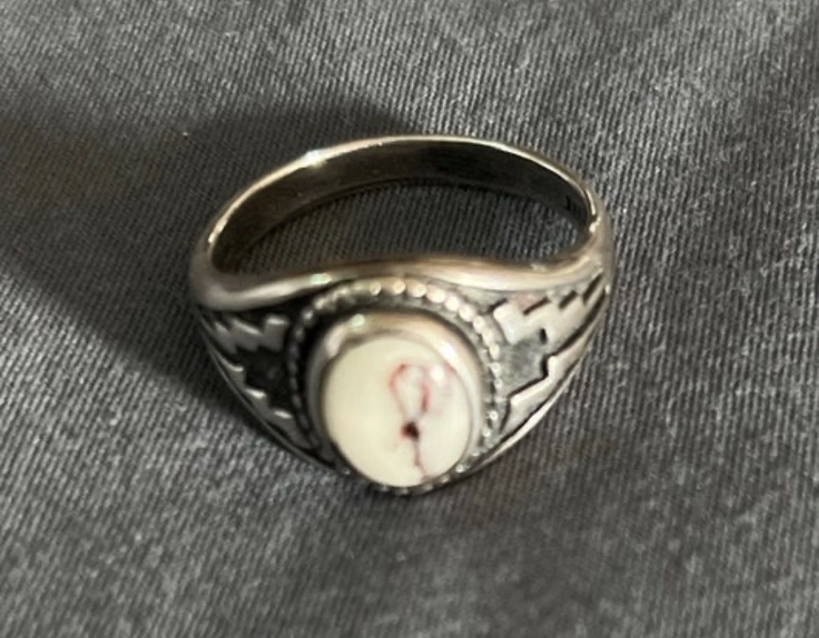 Sterling Silver And Howlite Ring