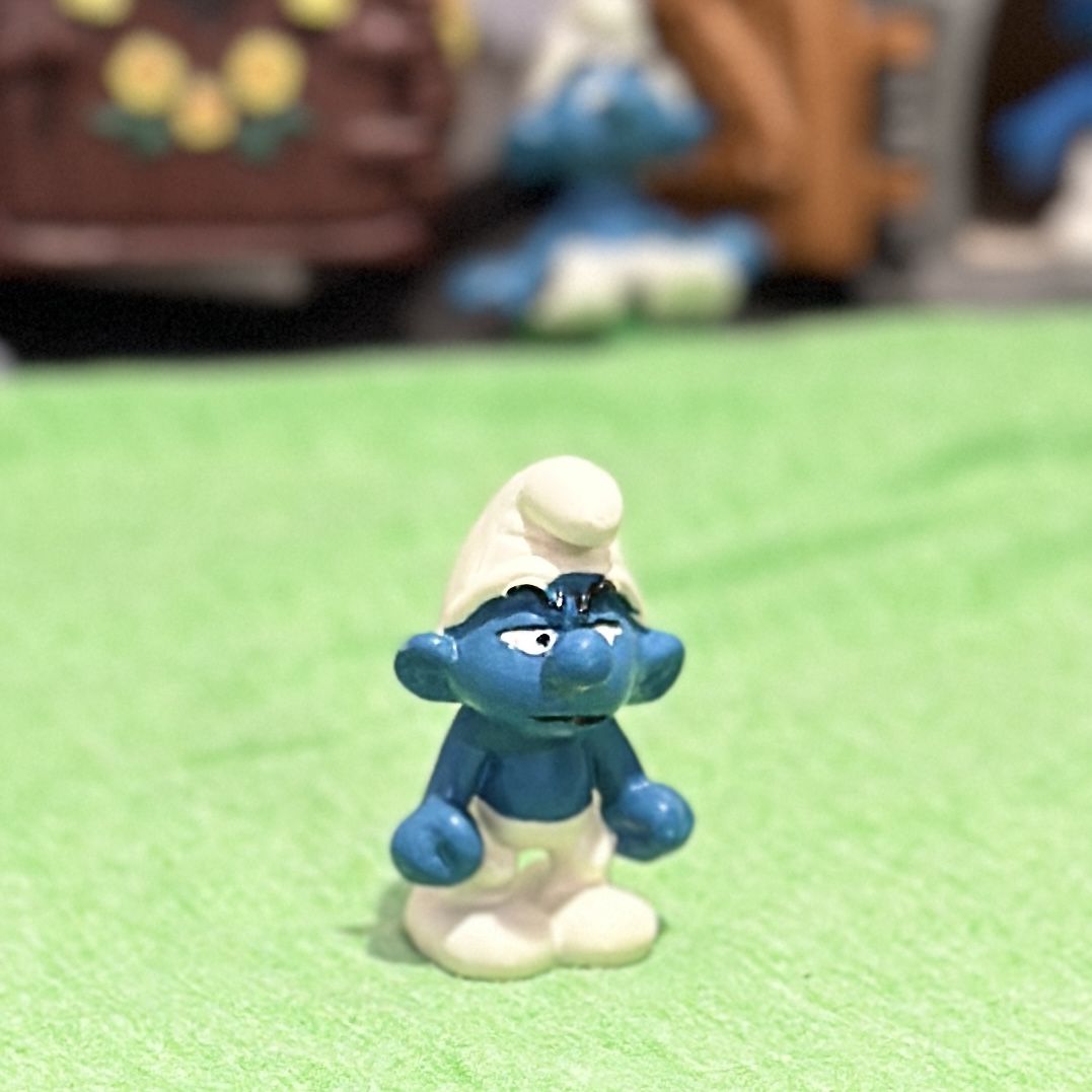 VTG Smurfs #20157 Grouchy Smurf PVC Figure 1983 Peyo Schleich Berrie NM