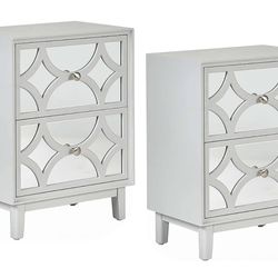 Light Gray Mirror Nightstands