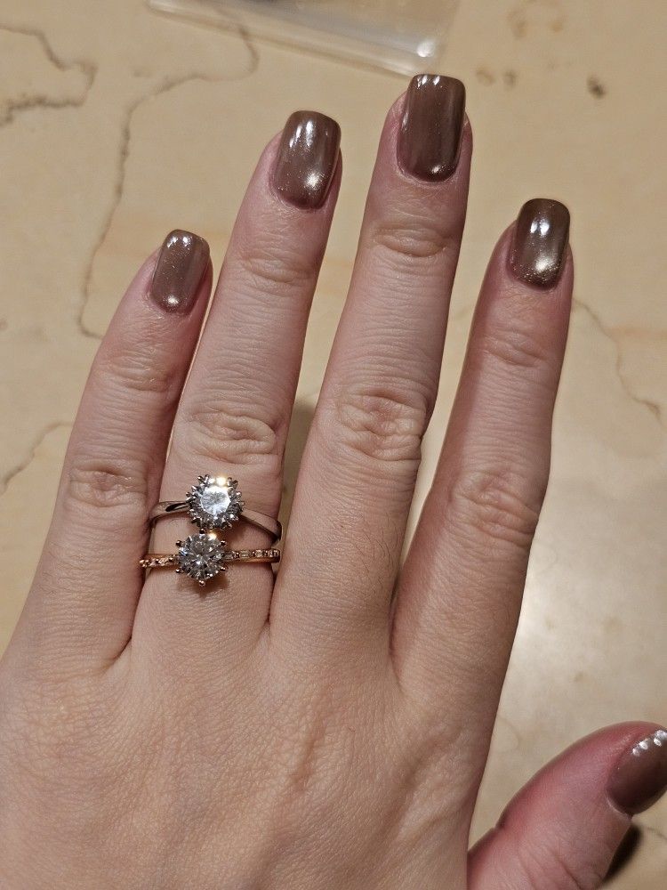 1 Ct Lab Grown Diamonds Wedding Rings Bundle 