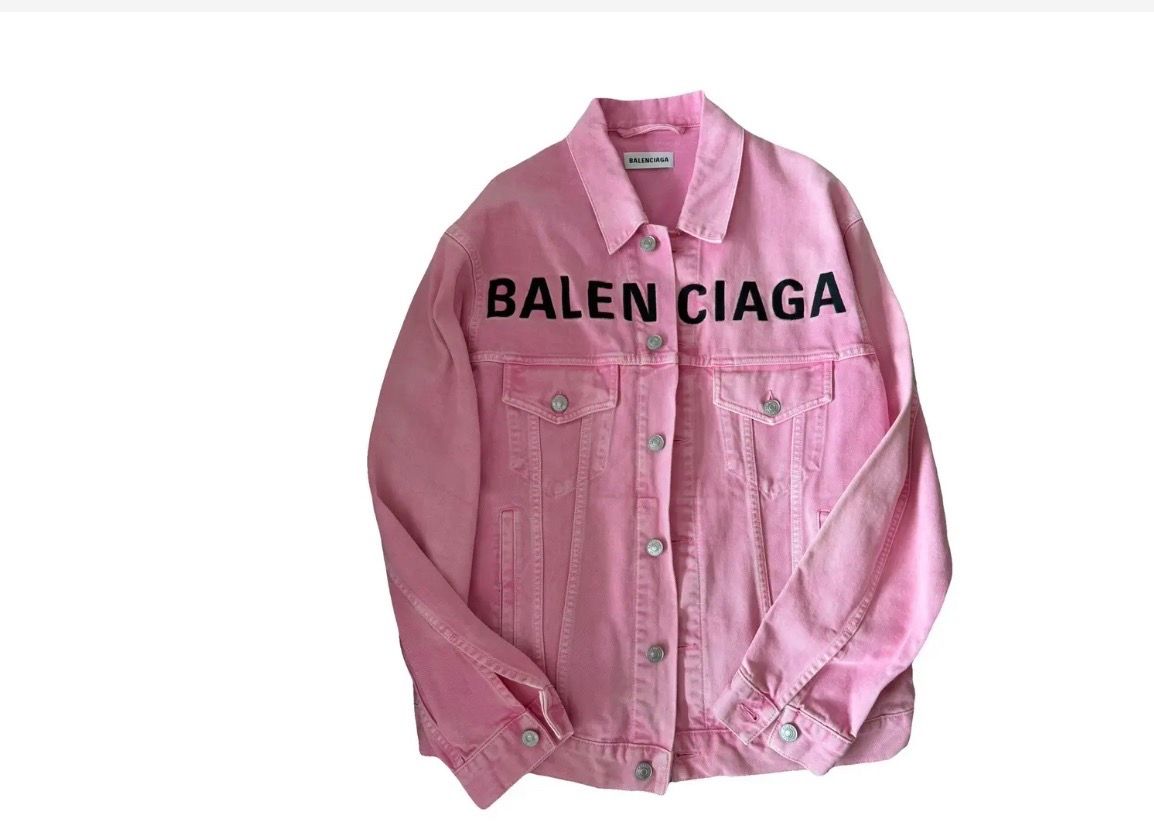 Balenciaga denim pink jacket
