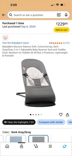 BabyBjörn Bouncer Balance Soft – Excellent Condition