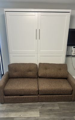 Queen Size Murphy  bed w/ 2 seated couch