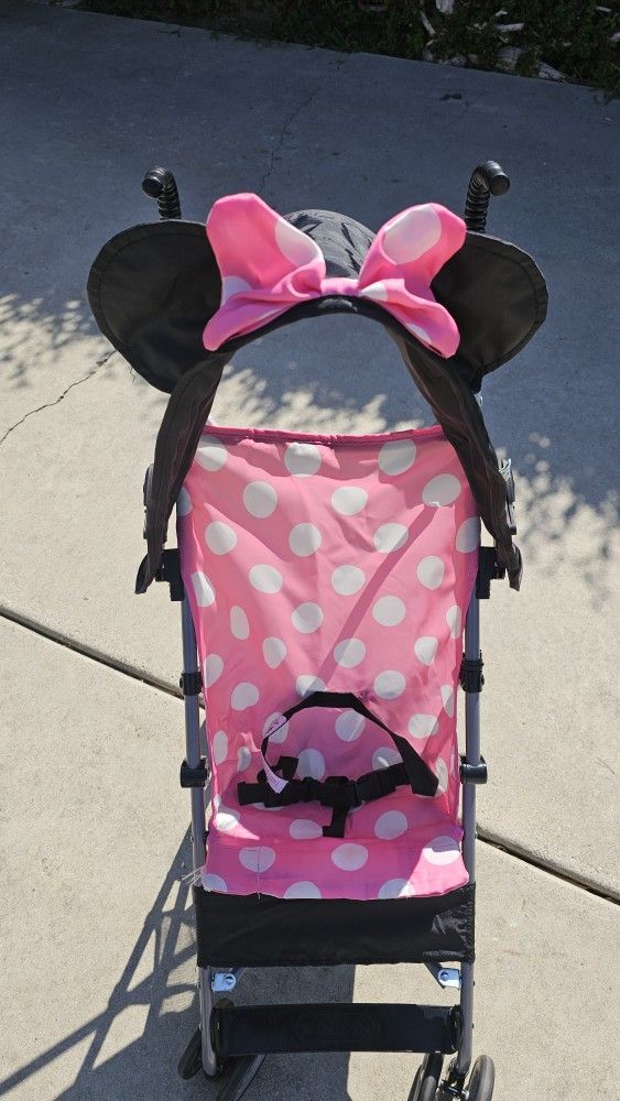 Disney Umbrella Stroller with Basket, Pink Minnie