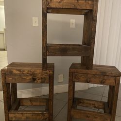 3 Wooden Barstools For Sale