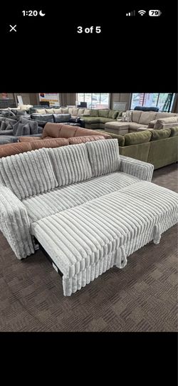 Jumbo Corduroy Fabric Sofa Convertible To Bed