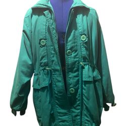 Vintage Jeep Brand Windbreaker – Teal Green