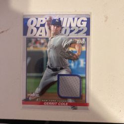 Gerrit Cole Game Worn Opening Day Jersey Card