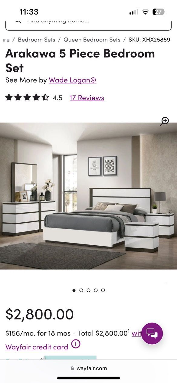 Arakawa 5 Piece Bedroom Set California King