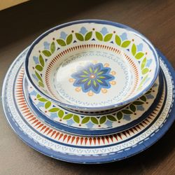 Set of plate, side plate, and bowl