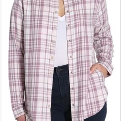 Jachs Girlfriend Ladies' Flannel Shirt, Pink, Size S