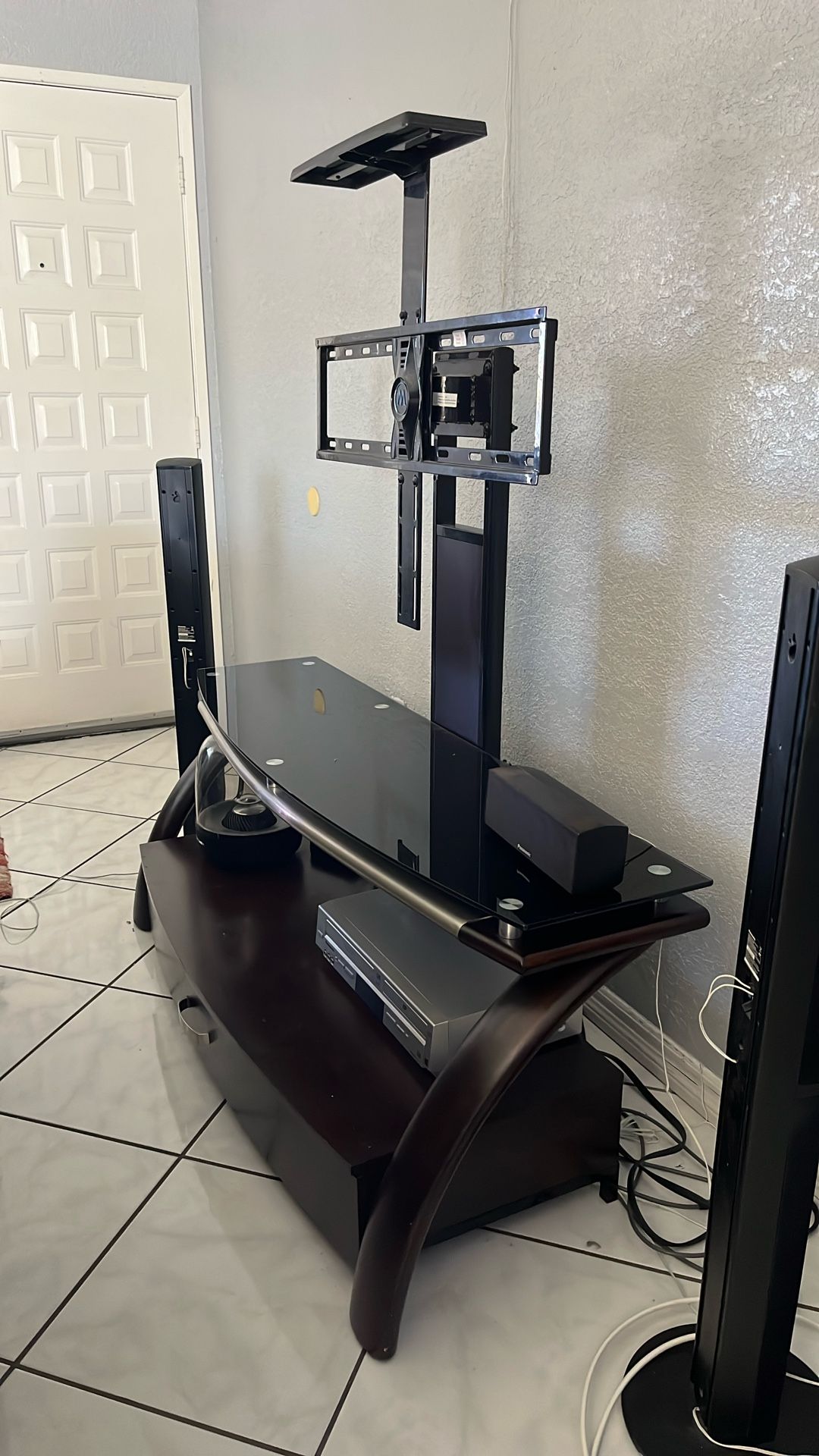 Whalen,glass , Real Wood Storage TV stand And Mount.